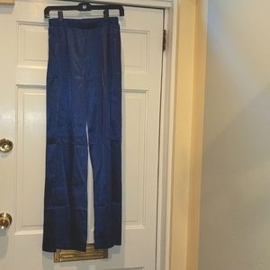 Blue satiny wide leg lounge/pajama pants (NWOT)